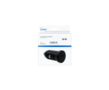 USB auto 20W C kiirlaadija, PD 3.0 kiirlaadimisfunktsioon, must, DINIC Box Eurohole